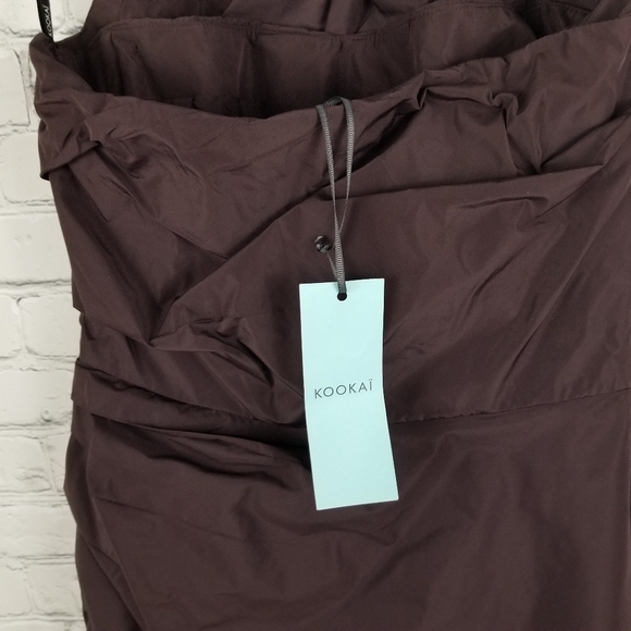 KOOKAI | Burgandy burgundy strapless ruched dress - Picture 4 of 7